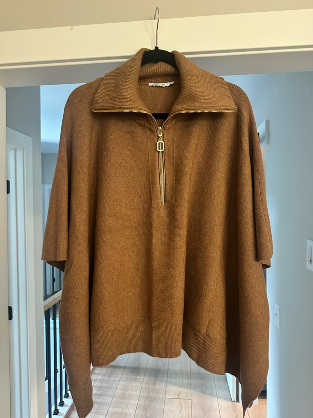 Chico's Zip-Front Mock Collar Sweater in Chestnut